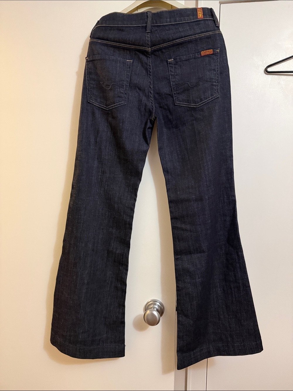 7 For All Mankind ginger Dark Wash Flare Jeans size 28 - Picture 3 of 14